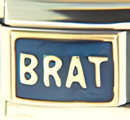 Gold Brat on Sparkle Blue