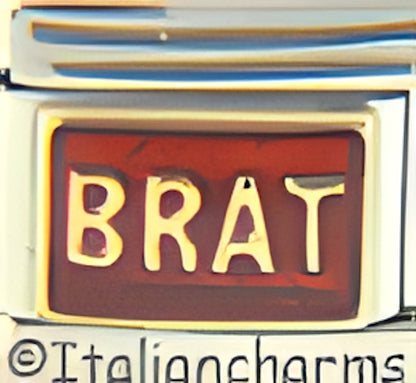 Gold Brat on Sparkle Red