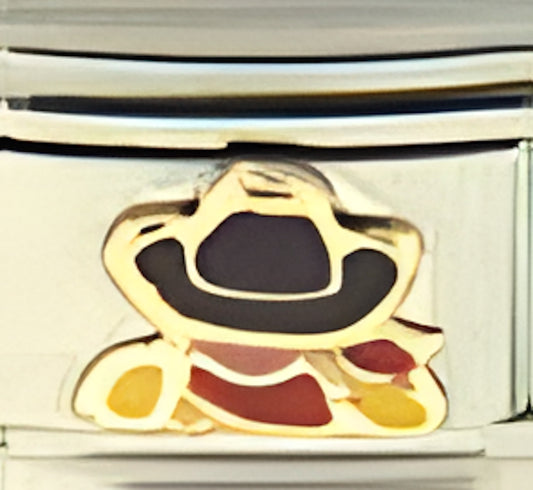 Cowboy with Black Hat and Red Scarf
