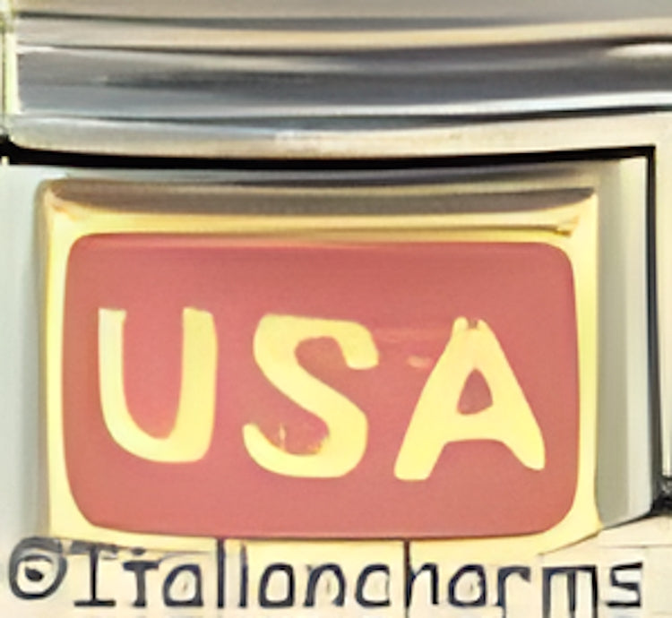 Gold USA on Pink