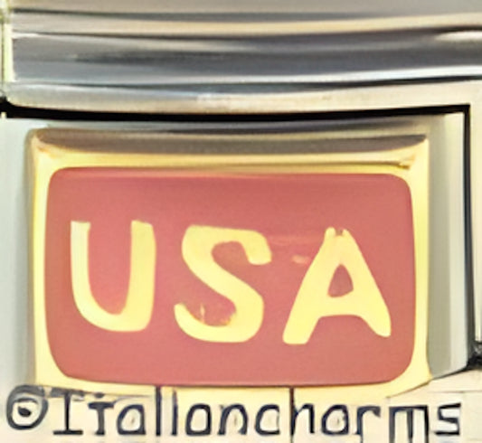 Gold USA on Pink