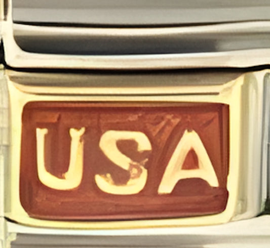 USA on Red Background