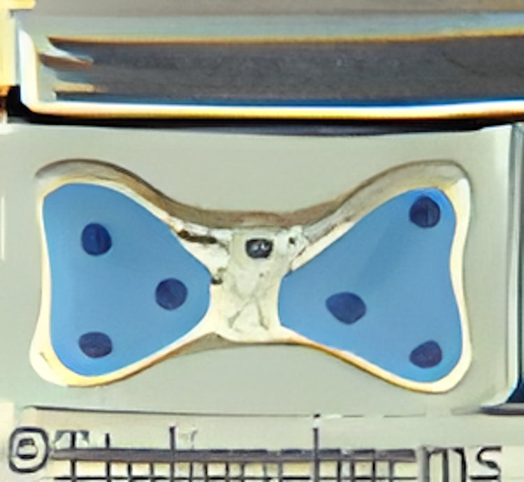 Sterling Silver Blue Bow with Dots