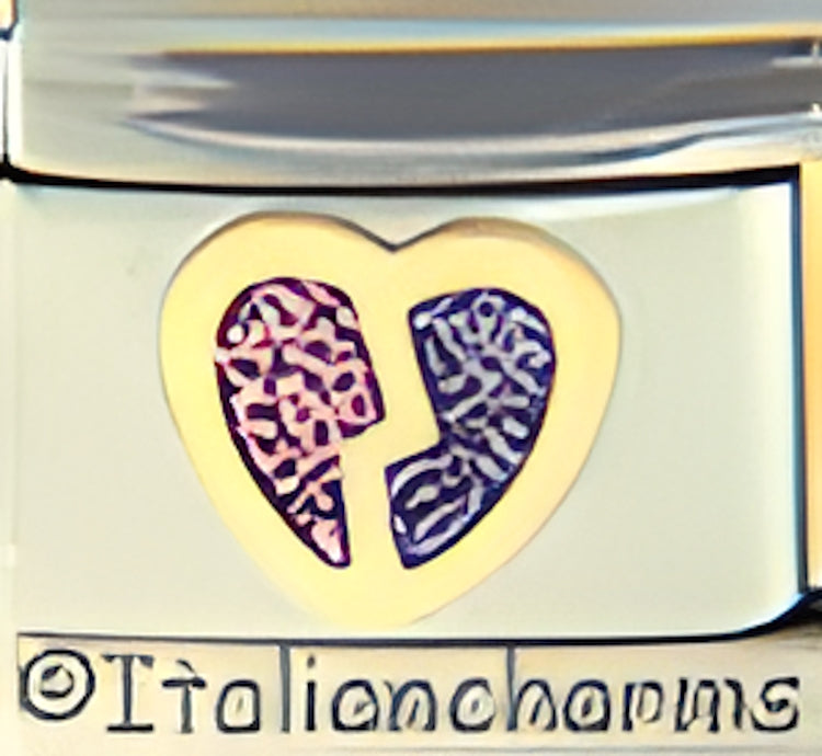Sparkle Broken Heart Pink Purple