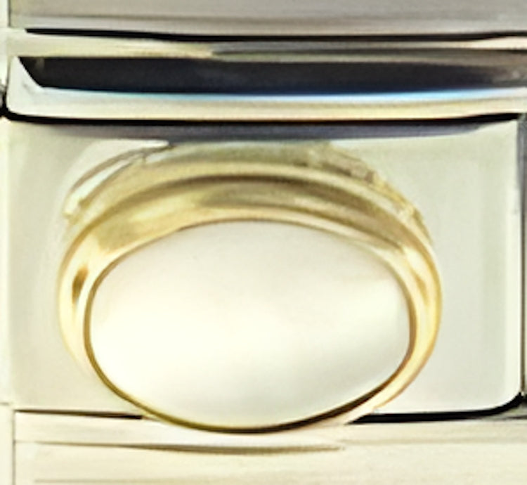June White Cats Eye Oval Stone