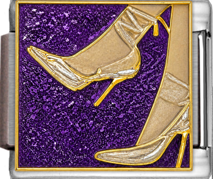 High Heels with Ankle Straps on Purple
