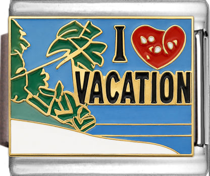 I Love Vacation with Ocean Scene