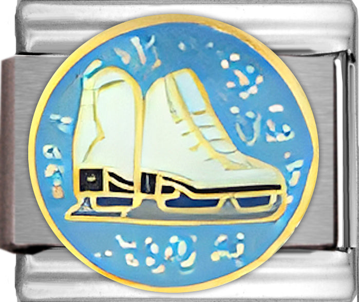 Ice Skates on Sparkle Teal