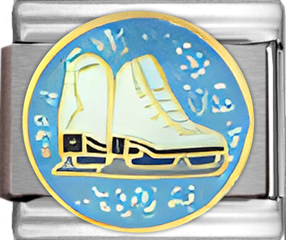 Ice Skates on Sparkle Teal