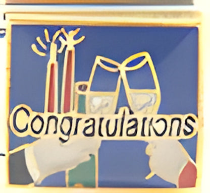 Congratulations with Glasses and Candles