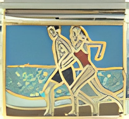 Couple Jogging Along Beach