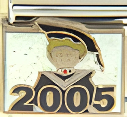 Graduate with Blonde Hair and 2005 on White