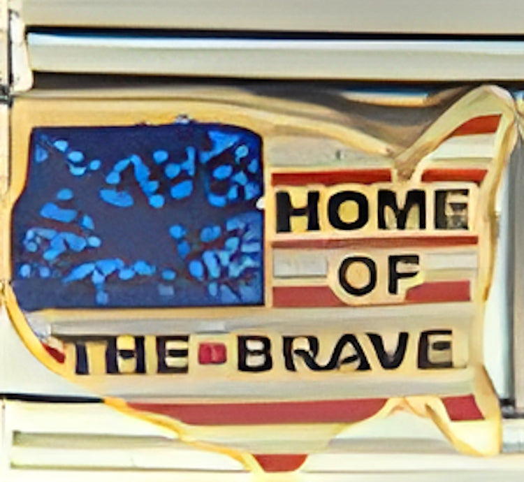 Home of the Brave on American Map Flag