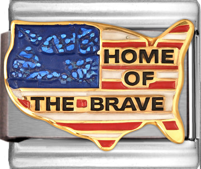 Home of the Brave on American Map Flag