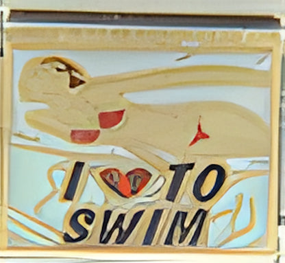 I Love to Swim with Swimmer on Blue