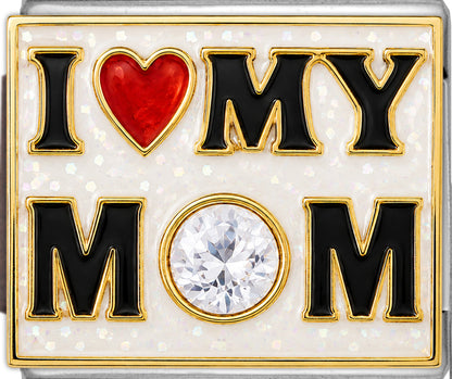 I Love My Mom with March Birthstone