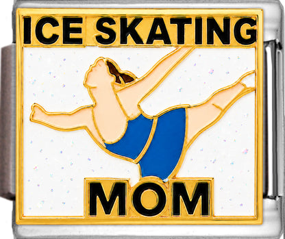 Ice Skating Mom on Sparkle White