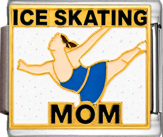 Ice Skating Mom on Sparkle White