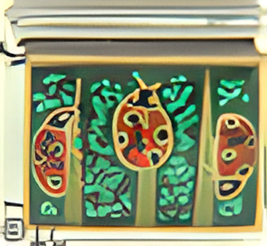 Ladybugs on Sparkle Green