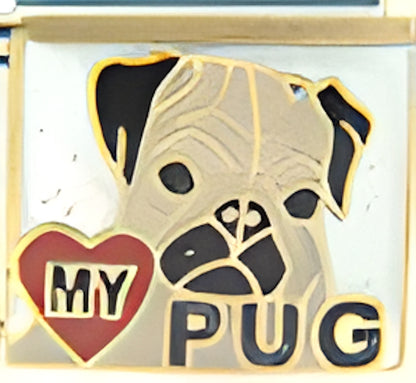 Love My Pug with Heart