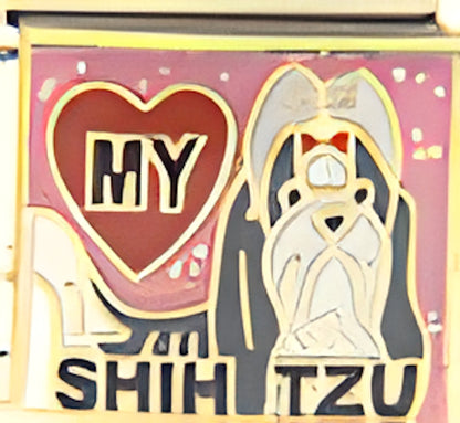 Love My Shih Tzu on Pink with Heart