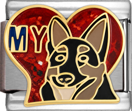 Love My German Shepard in Red Heart