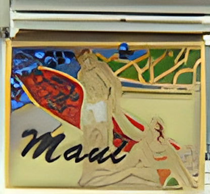 Maui Surfer with Red Sparkle Surfboard