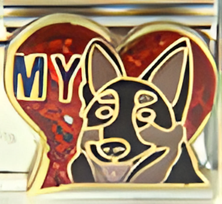 My German Shepard in Red Heart