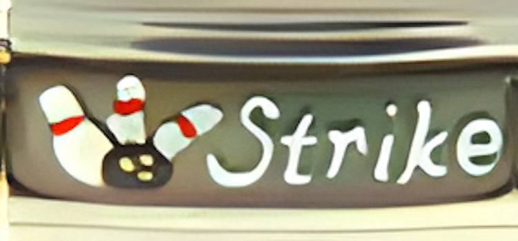 Glitter Superlink Color Changing Hand Painted Bowling Pins and Strike