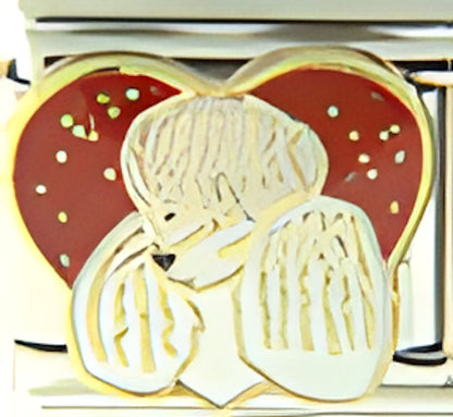 White Poodle on Red Heart