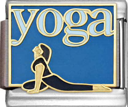 Yoga Stretch on Blue