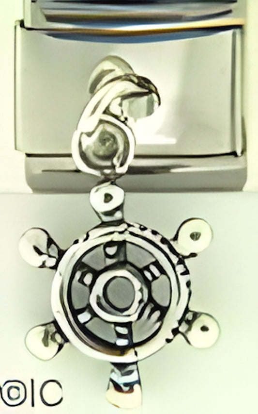 Dangle Sterling Silver Ships Wheel