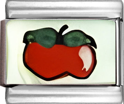 Italian Hand Painted Apple on White