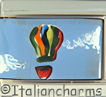 Handpainted Hot Air Balloon with Clouds