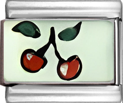 Italian Hand Painted Cherries on White
