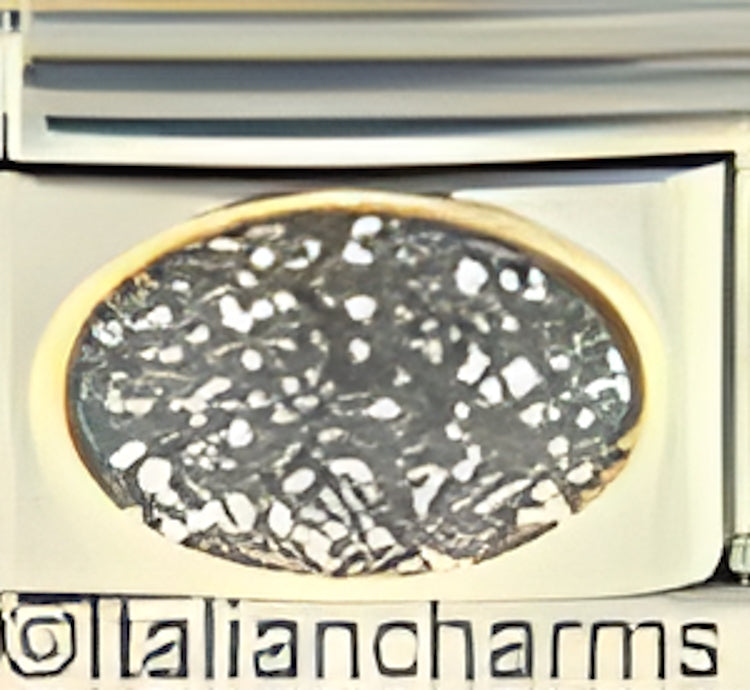 April Glitter Silver Oval