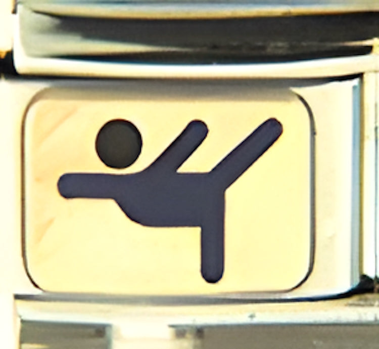 Blue Gymnast on Gold