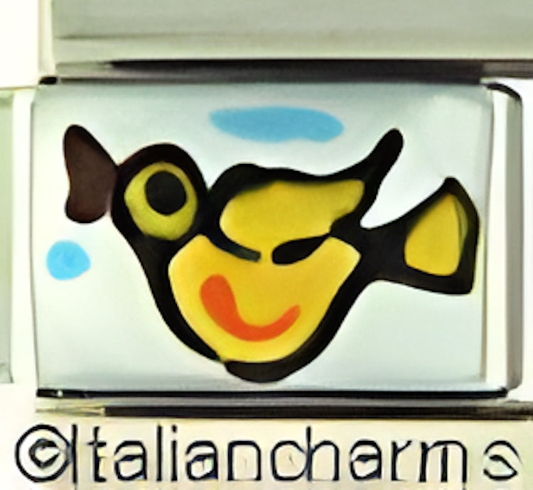 Italian Hand Painted Yellow Flying Bird