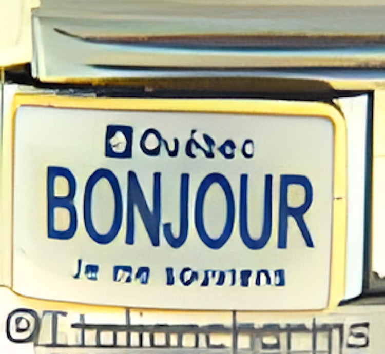 Bonjour Quebec Canada License Plate