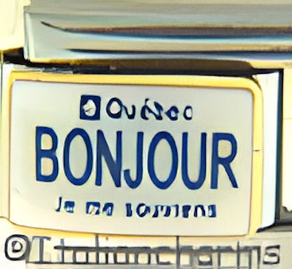 Bonjour Quebec Canada License Plate