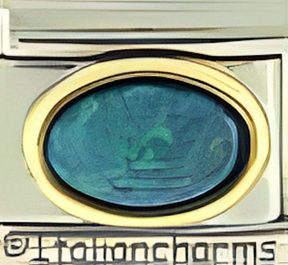 October Green Hologram Oval Stone BG