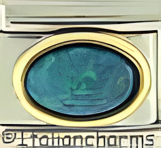 October Green Hologram Oval Stone BG