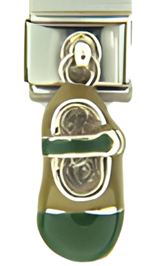 Dangle Sterling Mary Jane light dark green