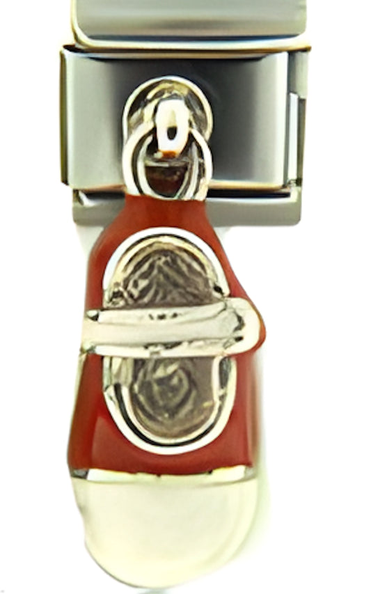 Dangle Sterling Mary Jane red white