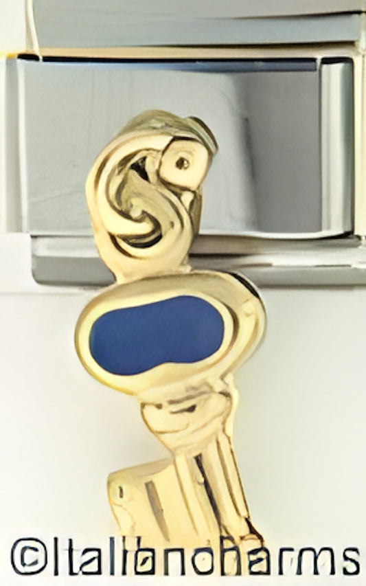 Dangle Dark Blue Key to My Heart