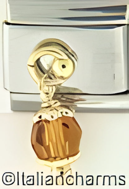 November Dangle Amber Faceted Bead
