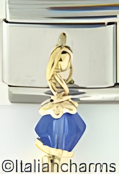 September Dangle Blue Faceted Bead