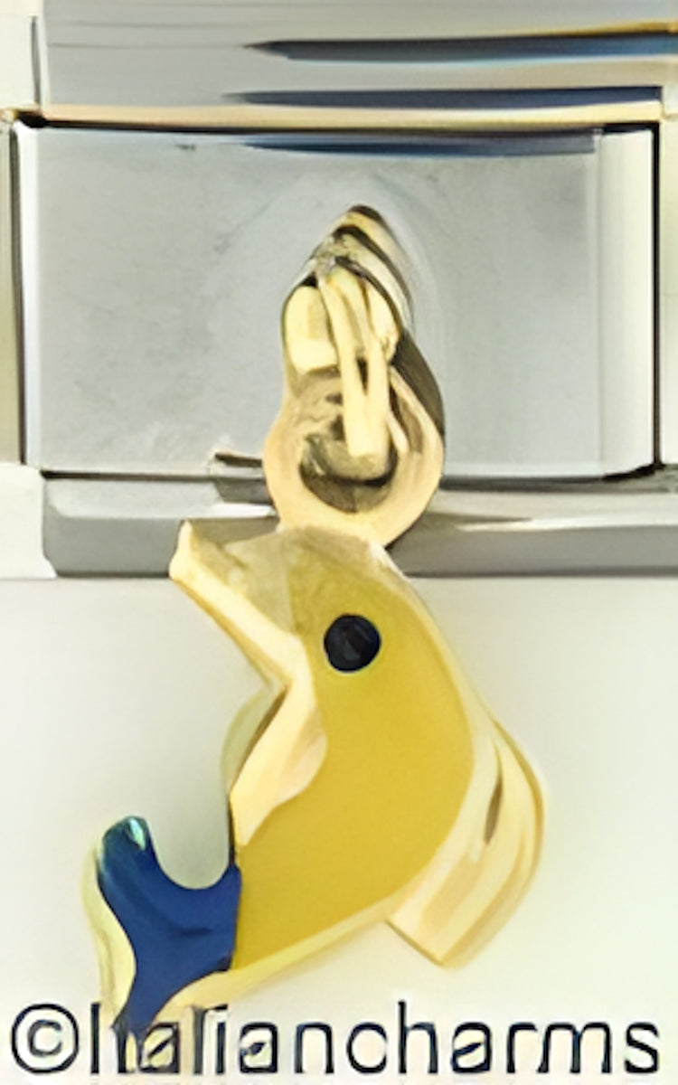 Dangle Puffy Yellow Dolphin