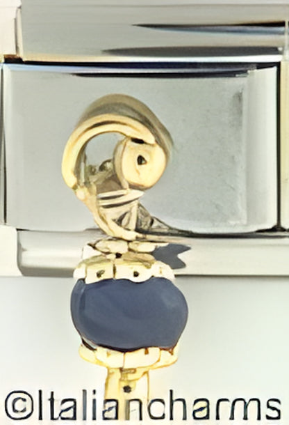 September Dangle Round Blue Bead