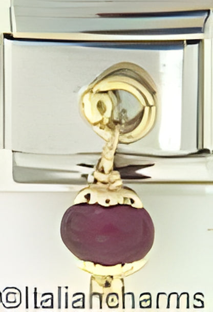 February Dangle Round Purple Bead